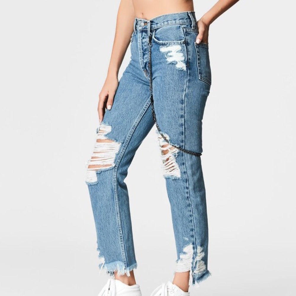 Carmar Emelia Chain Distressed Jeans Sz 25